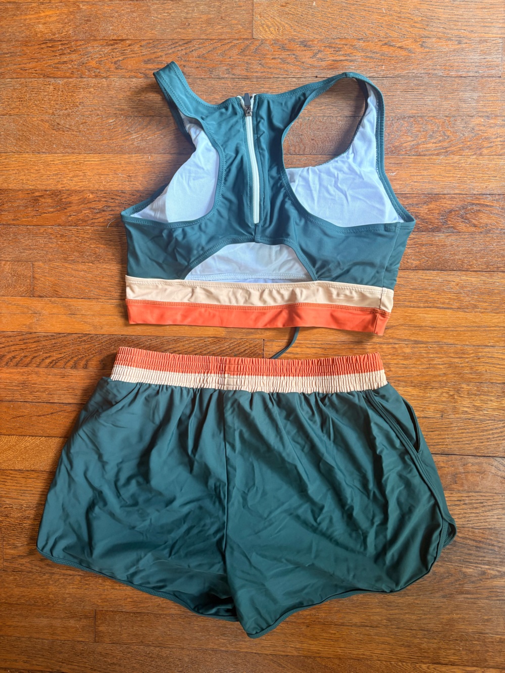 NWT Teal Sports Bra & Shorts Swim Set | Large - Picture 4 of 7